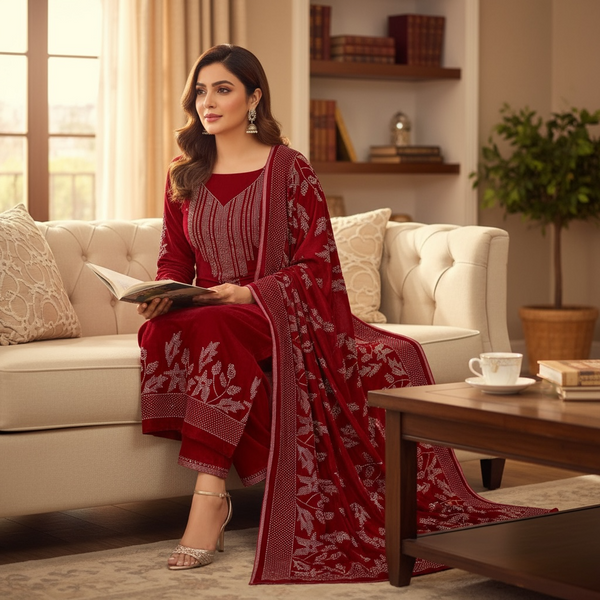 👑 Range Anabiya's AN-700: Regal Handcrafted Velvet Couture 👑