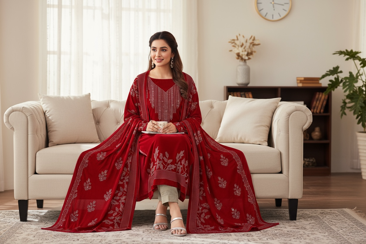 👑 Range Anabiya's AN-700: Regal Handcrafted Velvet Couture 👑